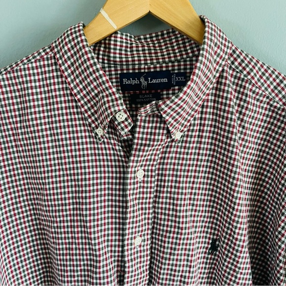 Ralph Lauren gingham plaid long sleeve button down shirt size XXL (2XL) Blake - Picture 1 of 6
